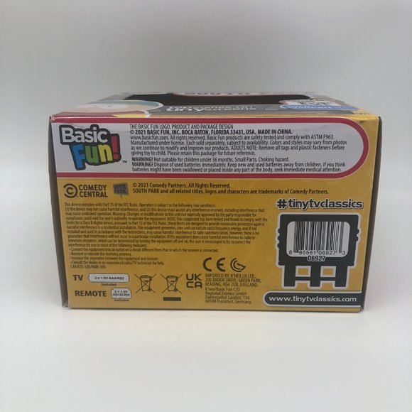 Basic Fun! Tiny TV Classics Real-Working Tiny TV with Remote, South Park Edition - Picture 3 of 3